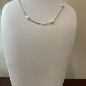 Fancy curb silver chain necklace